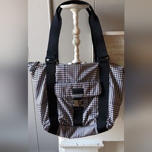 Lauren Ralph Lauren Large Cream & Black Hounds Tooth Puffer Shoulder Bag🎄